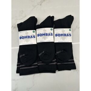 Lot Of 3 Pairs NEW Bombas Solid Calf Socks Honeycomb Arch Support Black Size XL‎